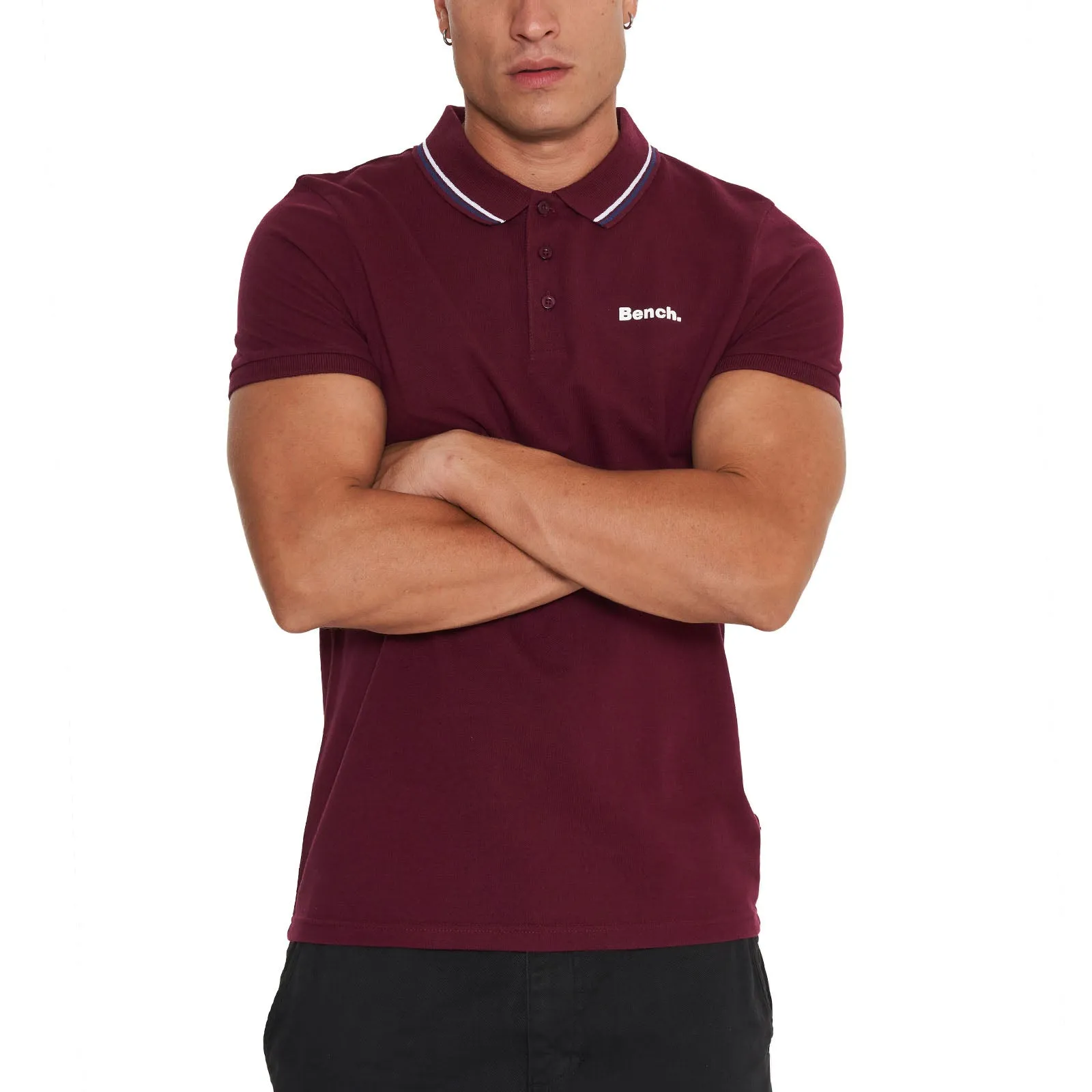 Bench Mens Gruff Twin Tipped Short Sleeve Cotton Polo Shirt
