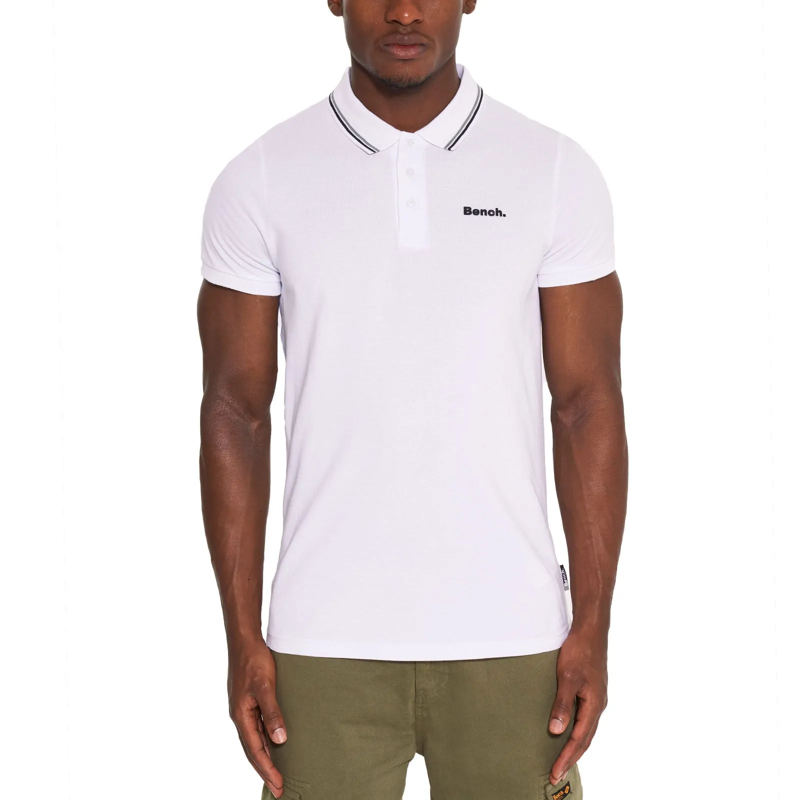 Bench Mens Gruff Twin Tipped Short Sleeve Cotton Polo Shirt
