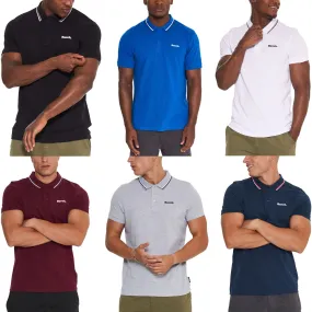 Bench Mens Gruff Twin Tipped Short Sleeve Cotton Polo Shirt Bench Mens Gruff Twin Tipped Short Sleeve Cotton Polo Shirt