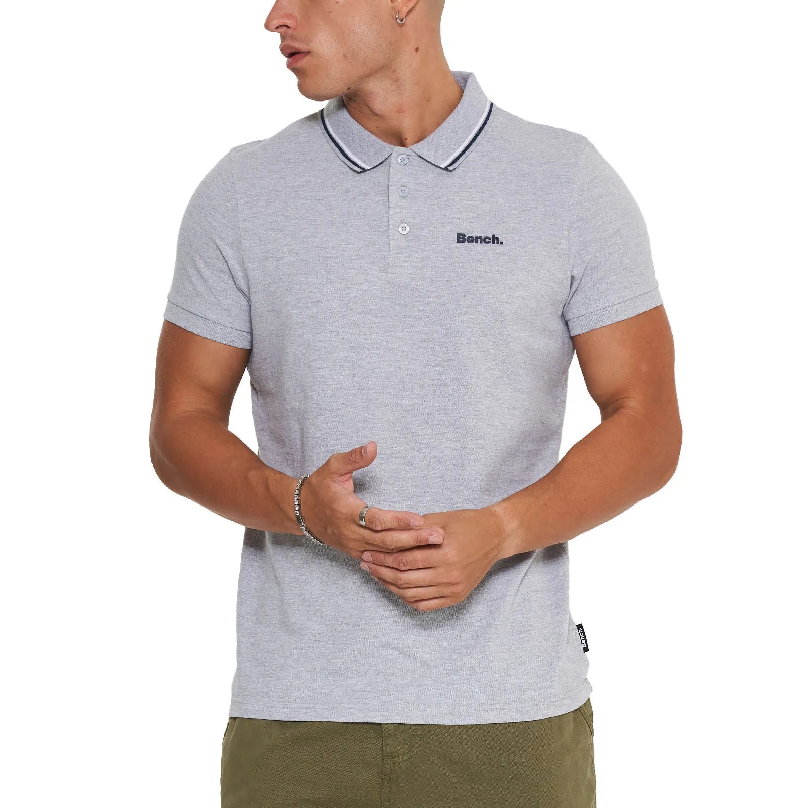 Bench Mens Gruff Twin Tipped Short Sleeve Cotton Polo Shirt