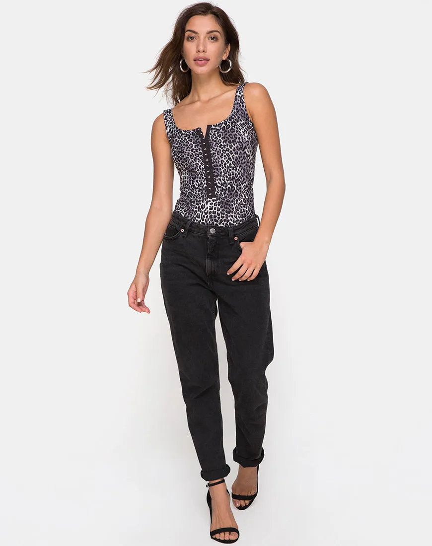 Bida Bodice in Grey Rar Leopard