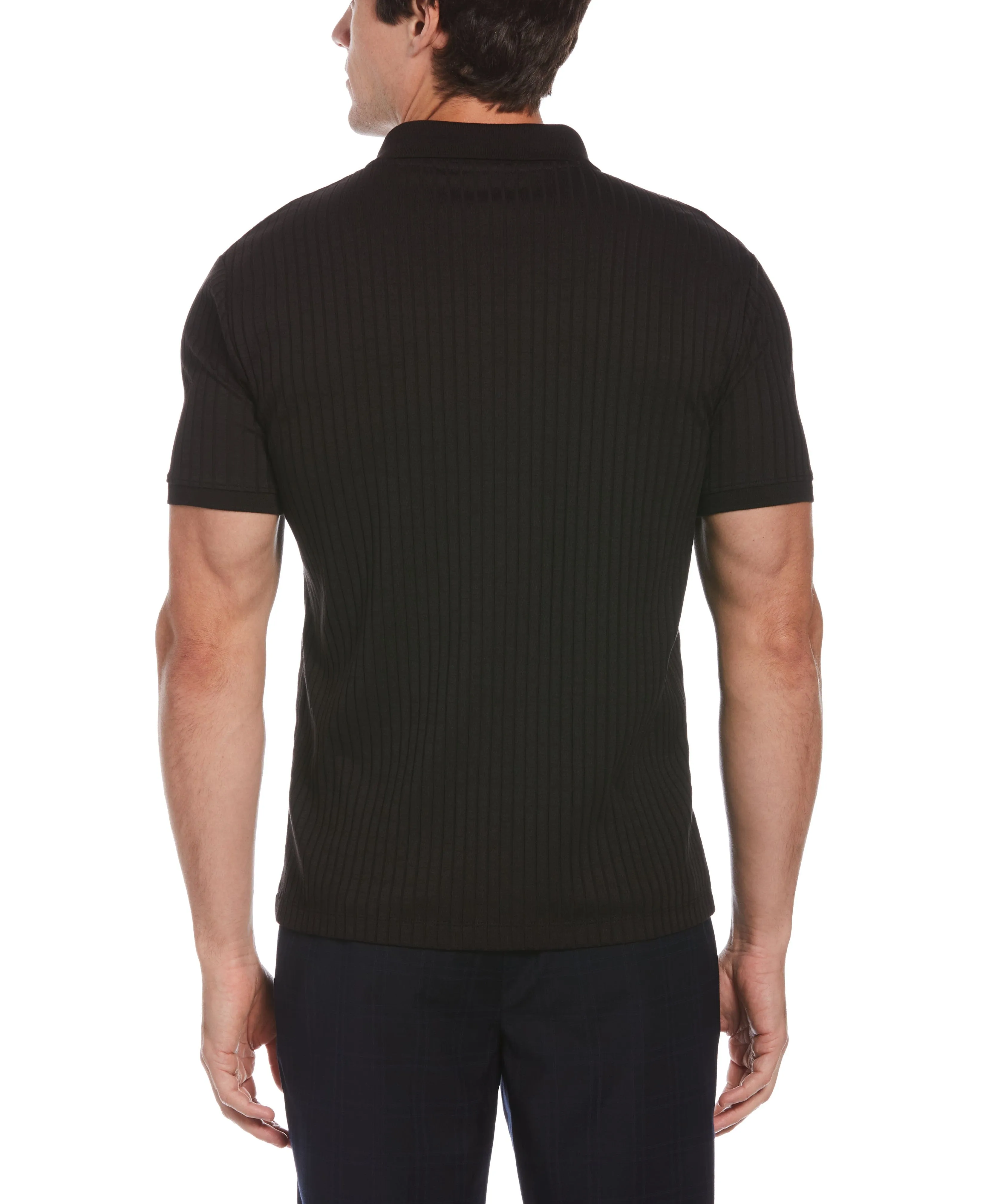 Big & Tall Quarter Zip Ribbed Polo