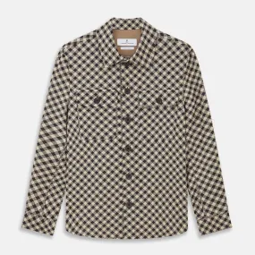 Black Gingham Check Wool Blend Somerset Overshirt Black Gingham Check Wool Blend Somerset Overshirt