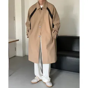 BONSIR  -  Men's Trench Coat Windbreaker Mid Long Handsome Autumn Casual Outwear BONSIR  -  Men's Trench Coat Windbreaker Mid Long Handsome Autumn Casual Outwear