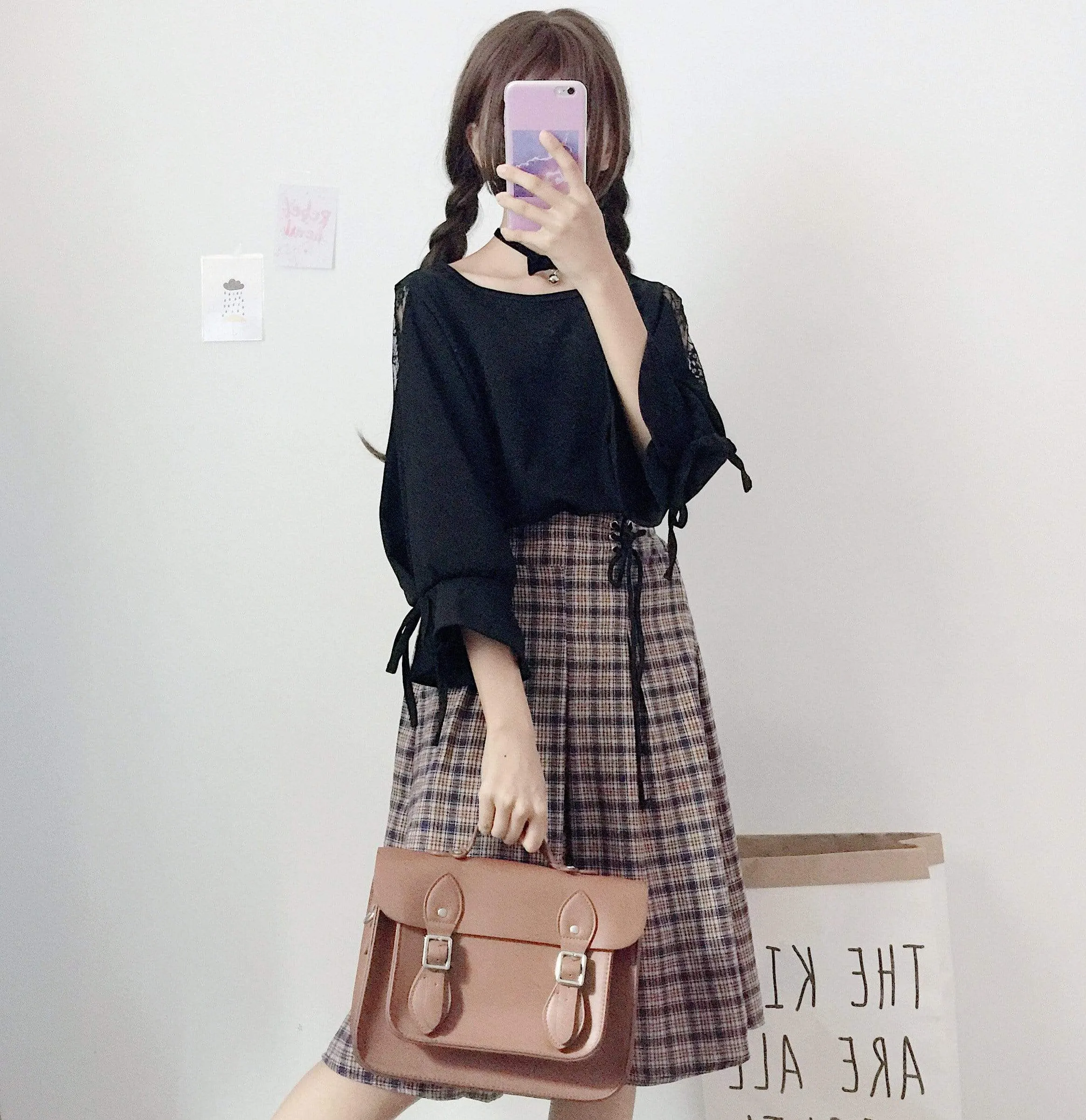 Bowknot Flare Sleeved Sheer Shirt