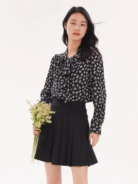 Bowknot Printed Long Sleeve Blouse Bowknot Printed Long Sleeve Blouse