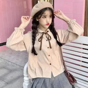 Bowknot Puff Sleeved Shirt Bowknot Puff Sleeved Shirt