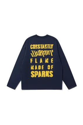BURNIN*97'Series Logo Slogan Back Print Long Sleeve T-shirt BURNIN*97'Series Logo Slogan Back Print Long Sleeve T-shirt