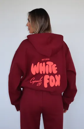 Capsule 9 Star Of The Moment Oversized Hoodie Burgundy Capsule 9 Star Of The Moment Oversized Hoodie Burgundy