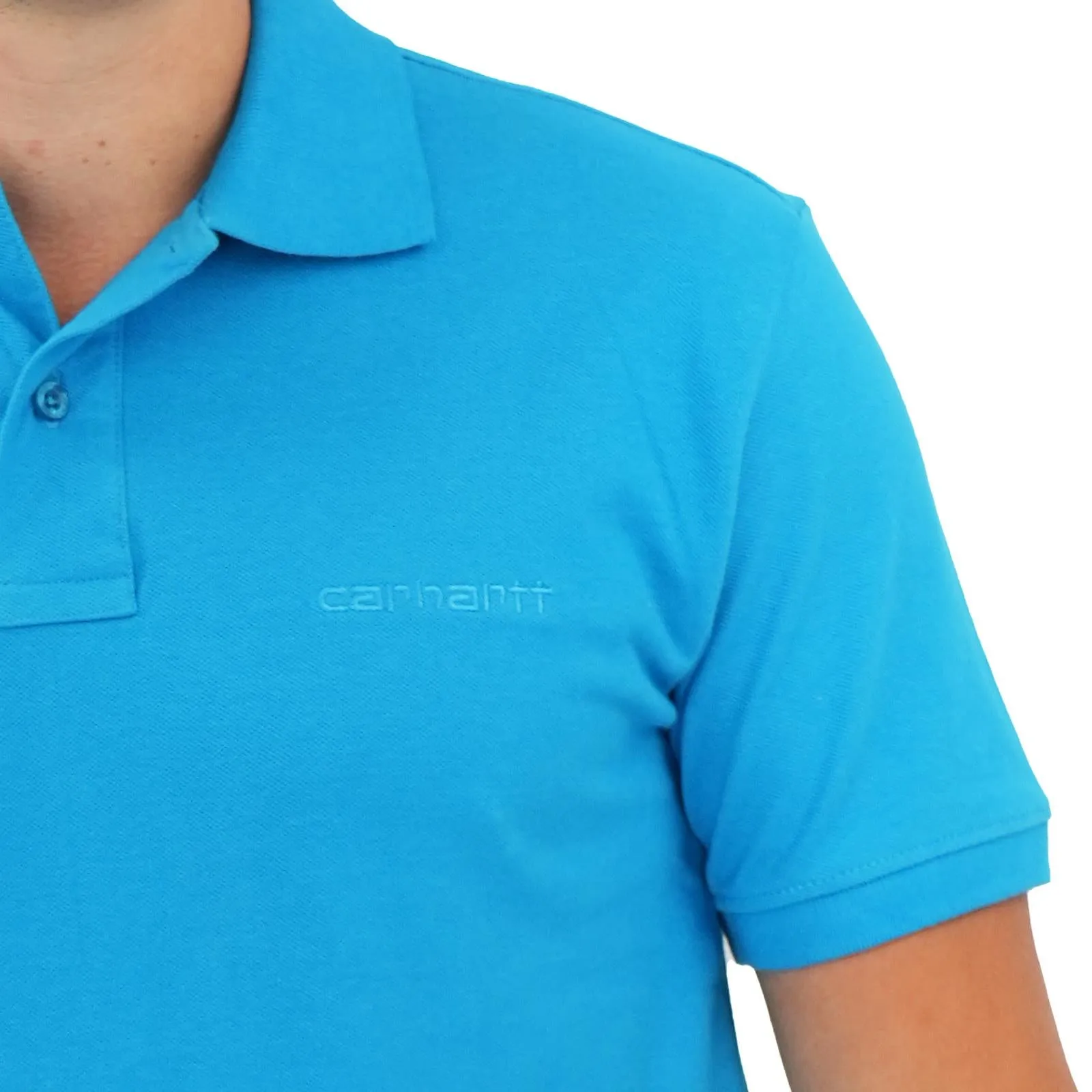 Carhartt WIP Script Logo Blue Polo Shirt