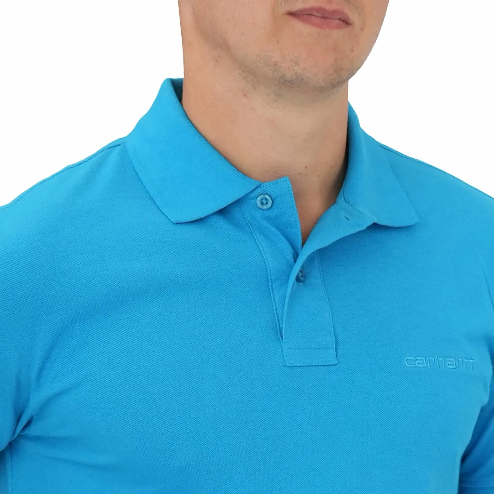 Carhartt WIP Script Logo Blue Polo Shirt