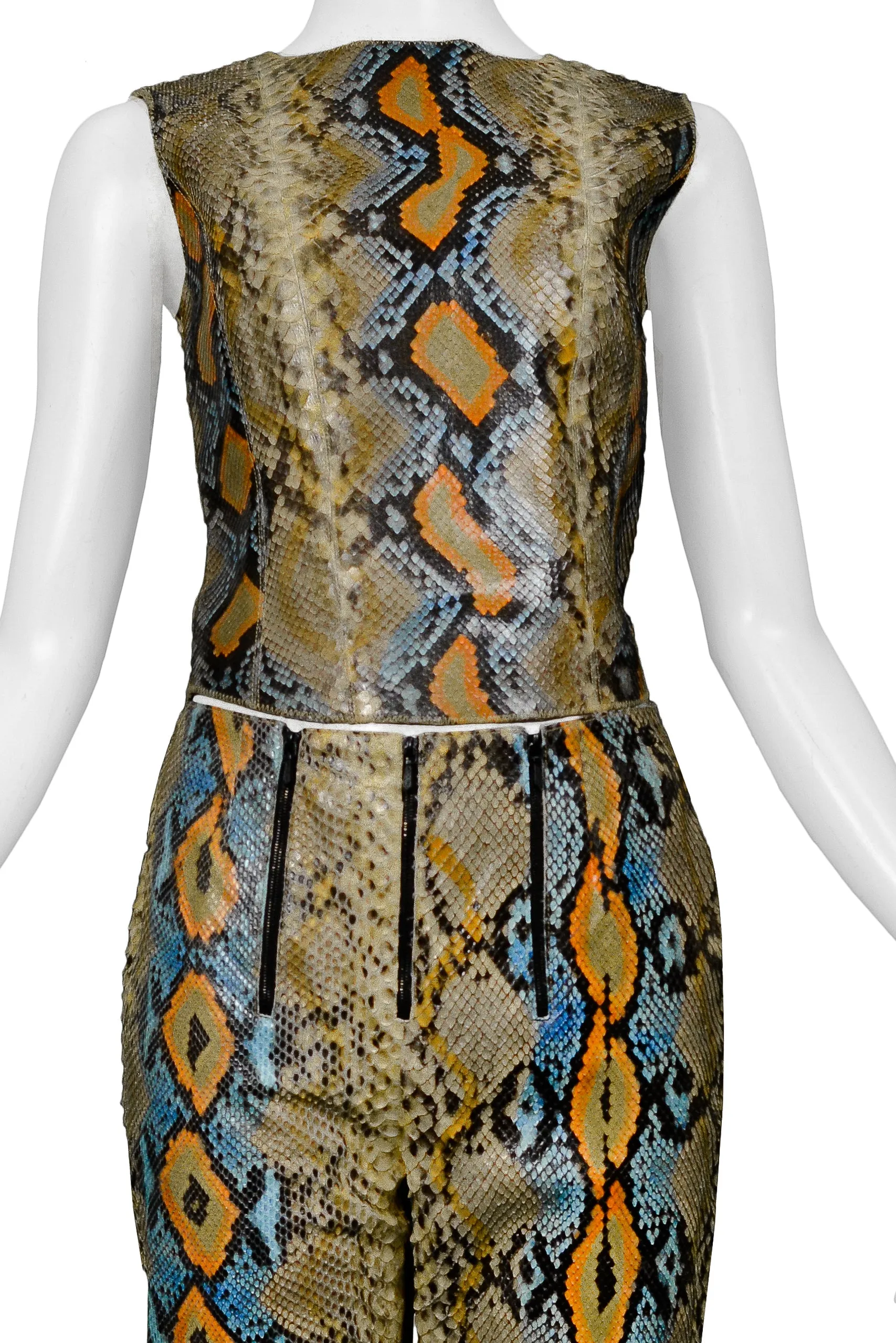 CHANEL MULTICOLOR SNAKE PANTSUIT ENSEMBLE 2000