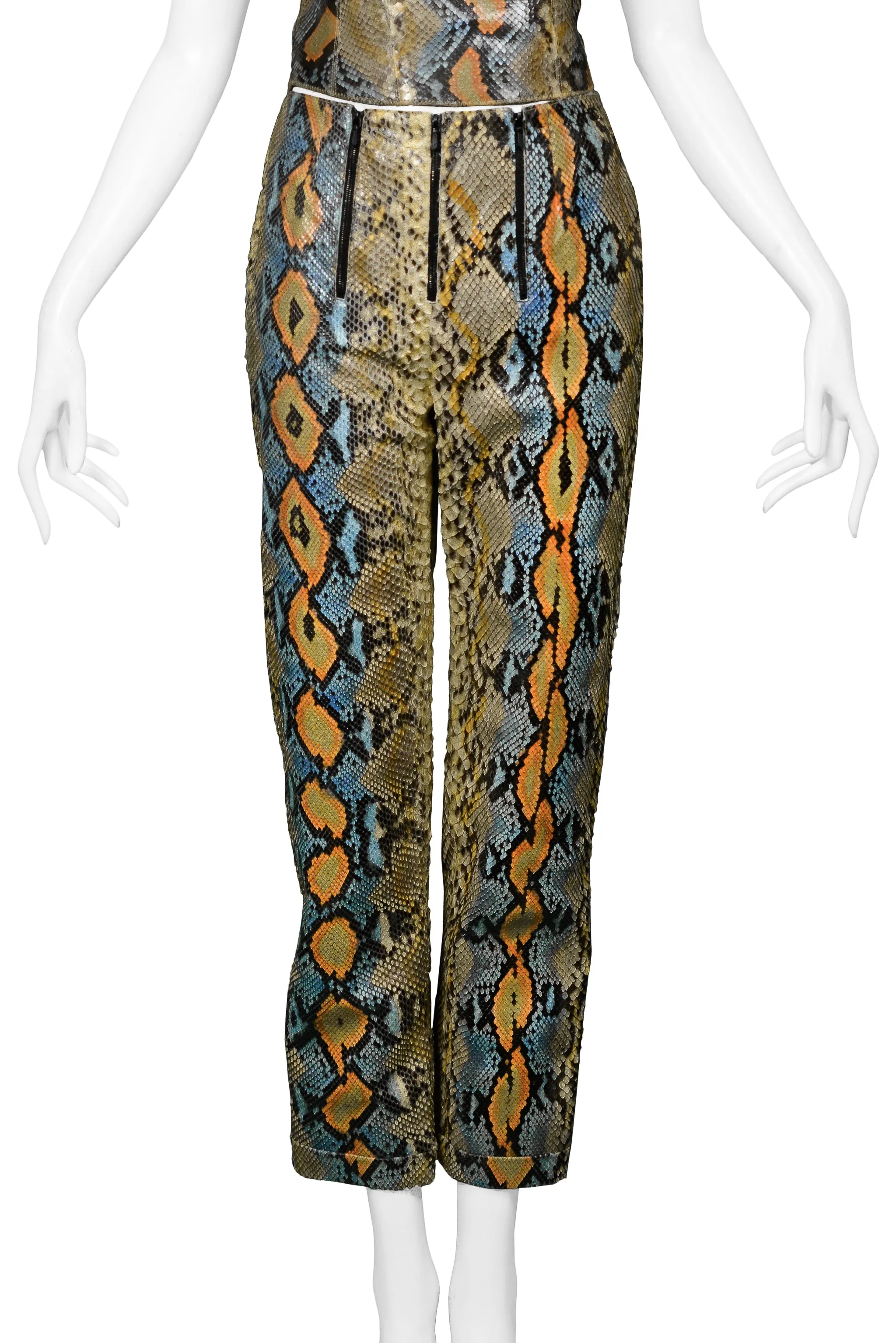 CHANEL MULTICOLOR SNAKE PANTSUIT ENSEMBLE 2000