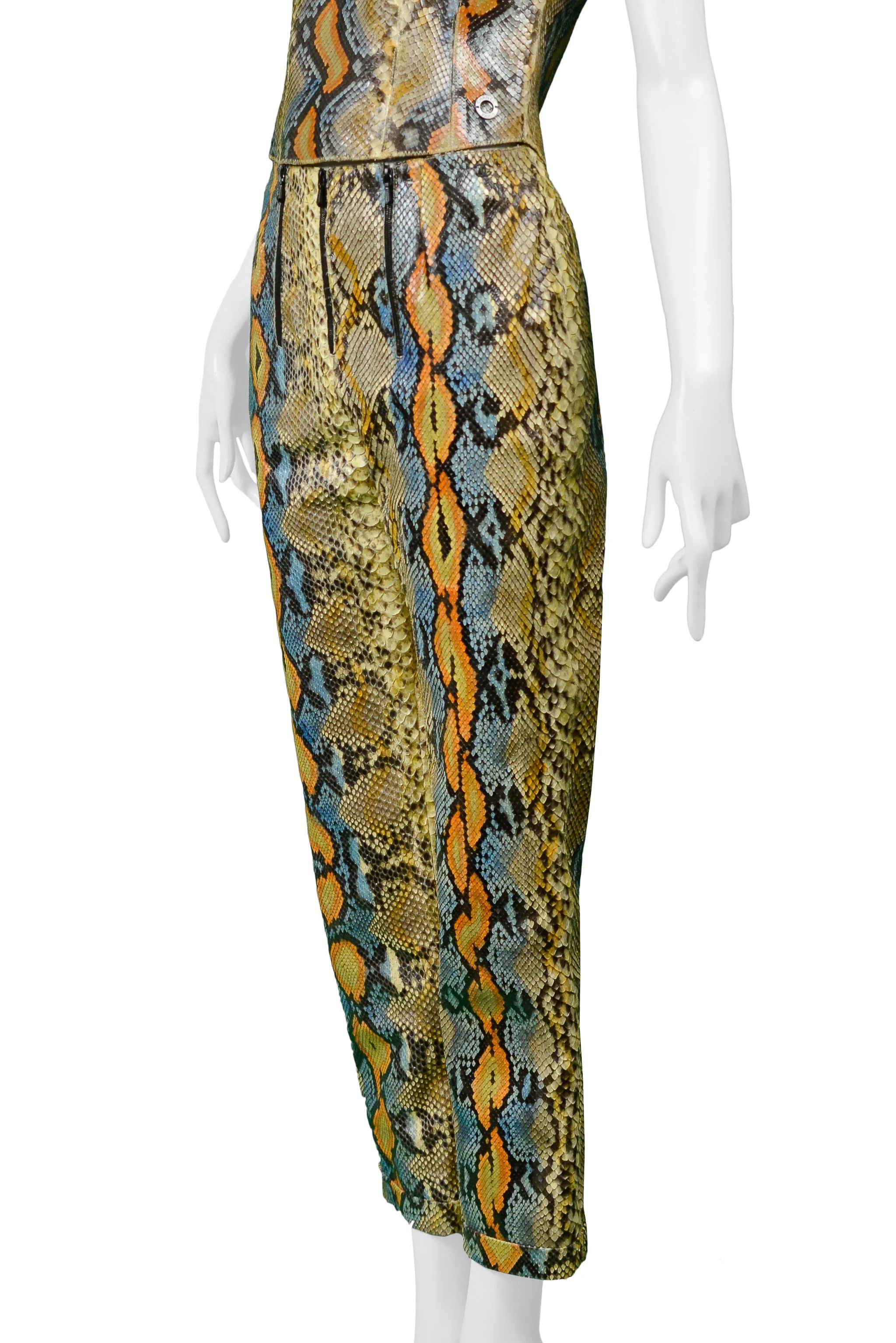 CHANEL MULTICOLOR SNAKE PANTSUIT ENSEMBLE 2000