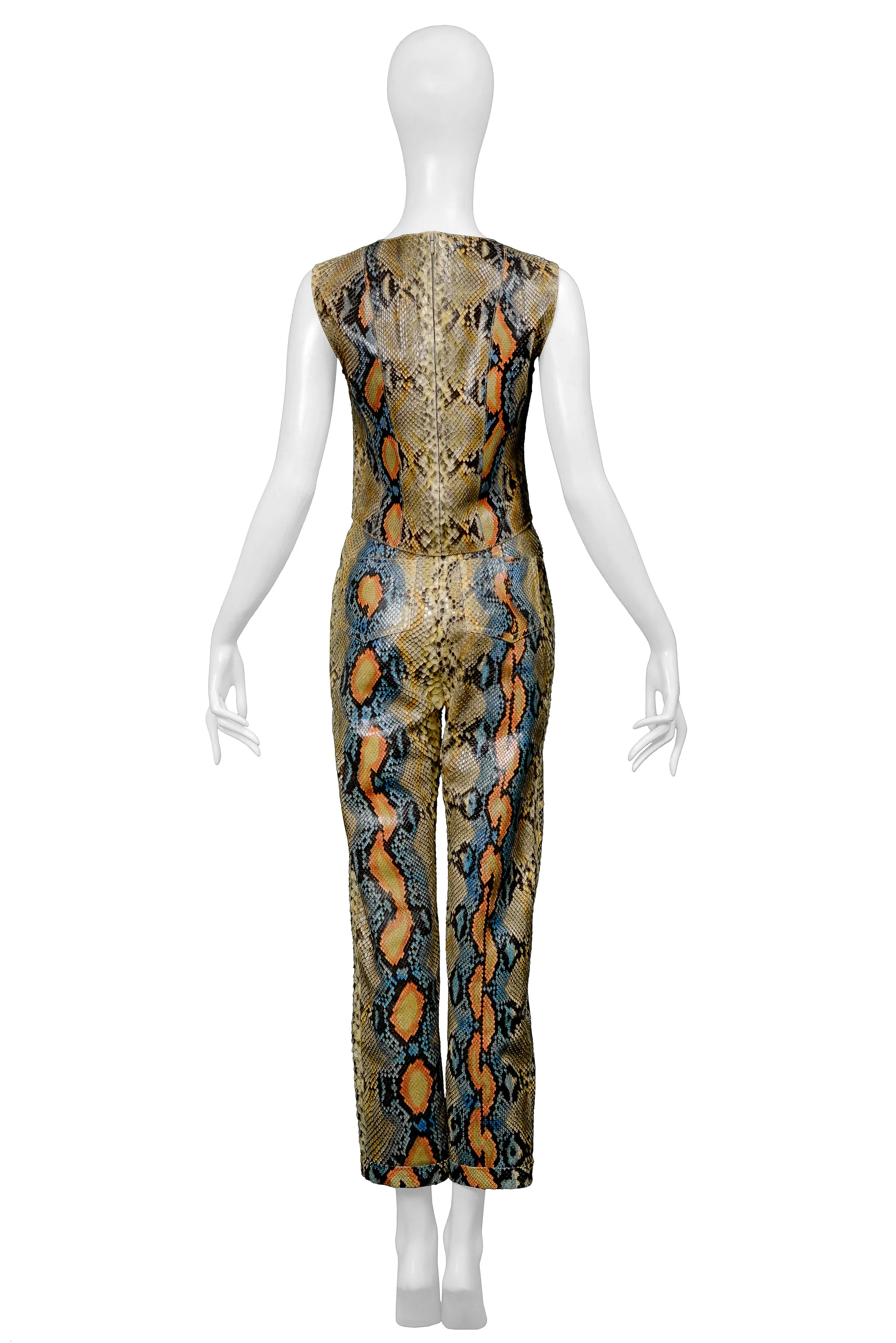 CHANEL MULTICOLOR SNAKE PANTSUIT ENSEMBLE 2000