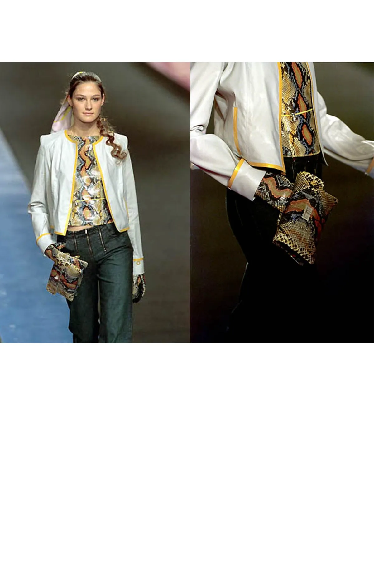 CHANEL MULTICOLOR SNAKE PANTSUIT ENSEMBLE 2000