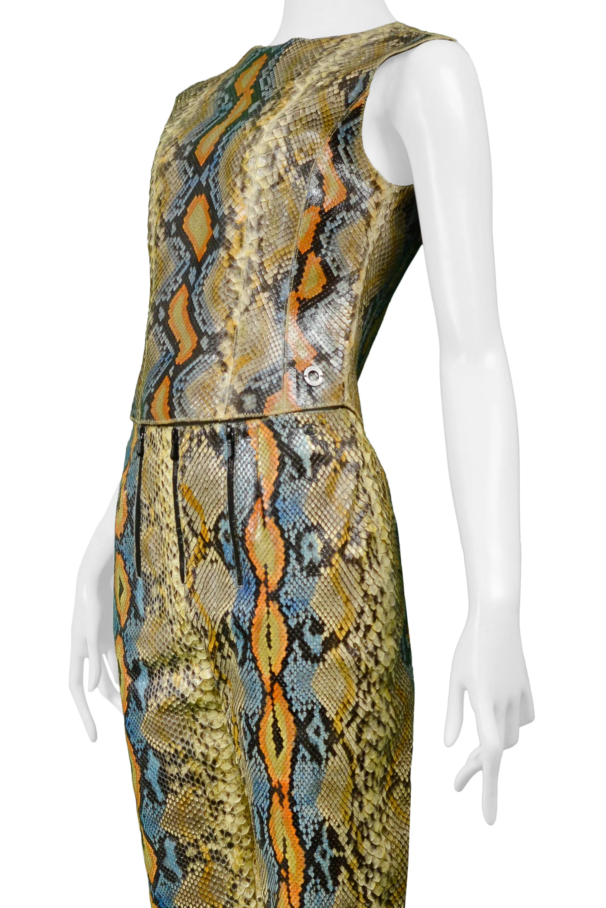 CHANEL MULTICOLOR SNAKE PANTSUIT ENSEMBLE 2000