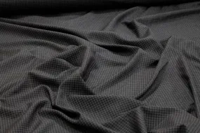 Charcoal Gray Gingham Checked Italian Wool Suiting Charcoal Gray Gingham Checked Italian Wool Suiting