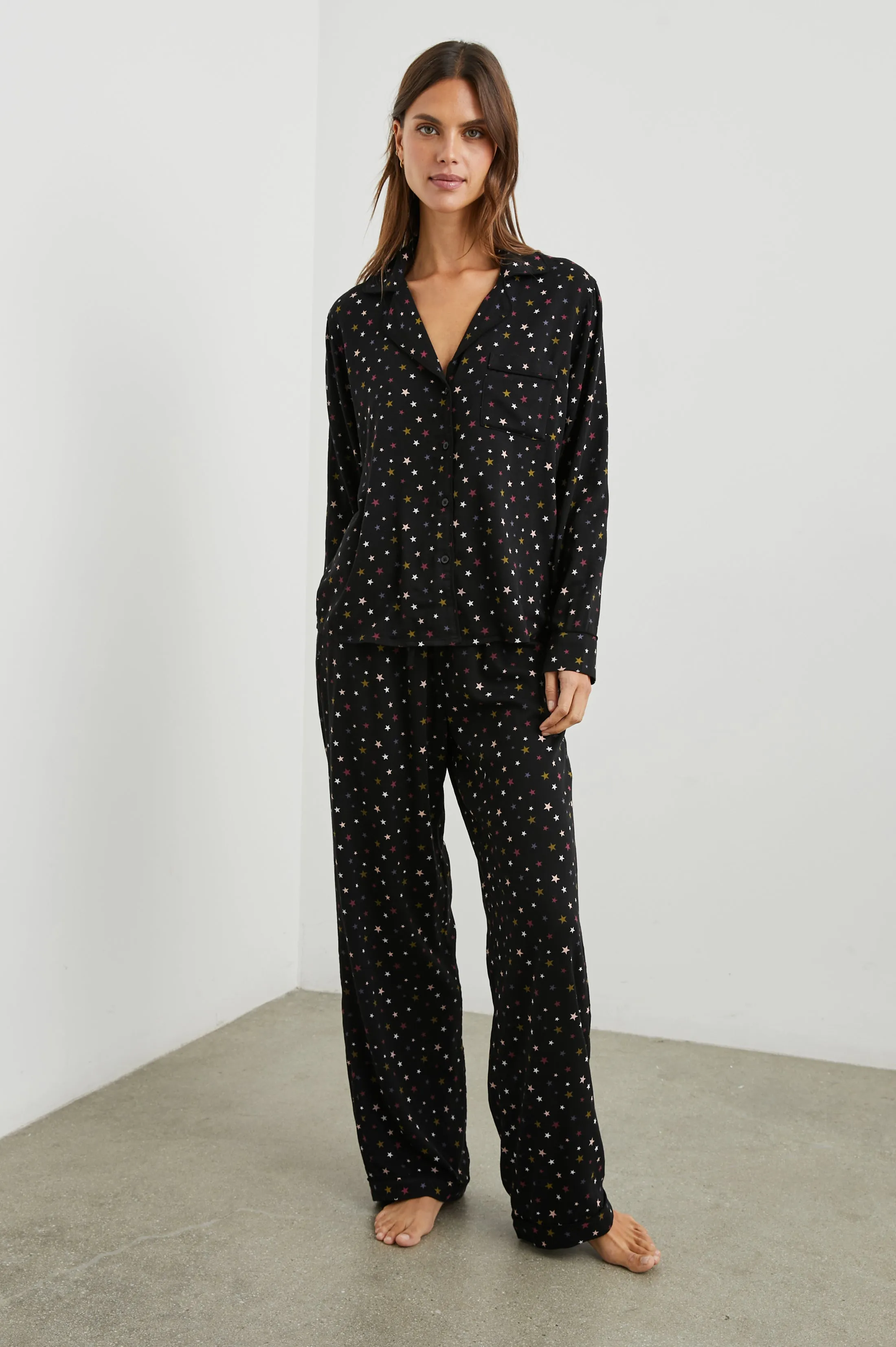 CLARA PAJAMA SET - MIXED RAINBOW STARS