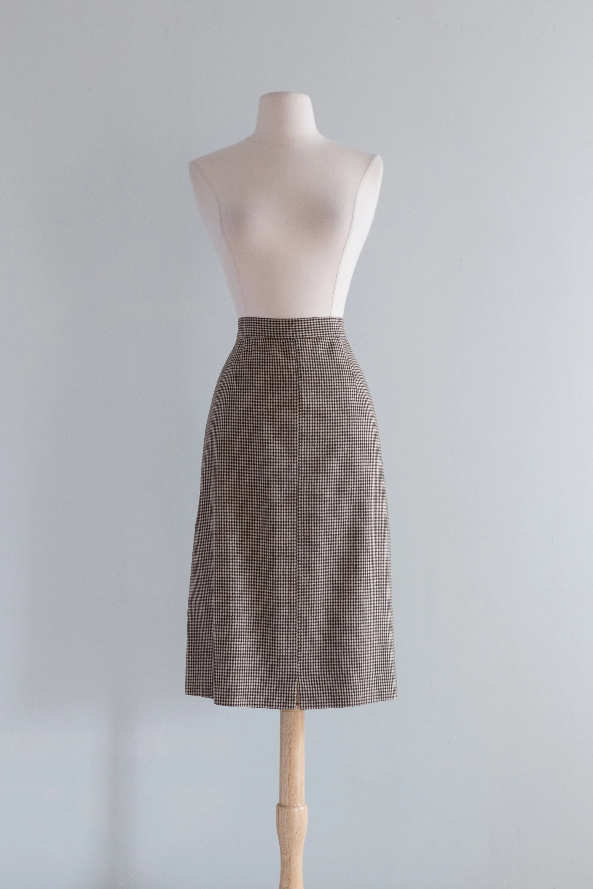 Classic 1950's Lightweight Wool Gingham Two Piece Suit / Medium