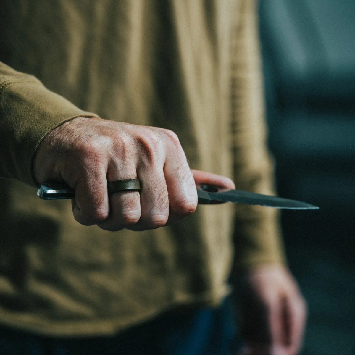 Clean Leather Ring | Dark Olive