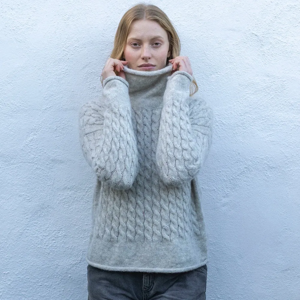 Cloud, Cable Funnel Neck Sweater