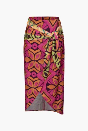Colorful Geometric Print Wrap Skirt Colorful Geometric Print Wrap Skirt