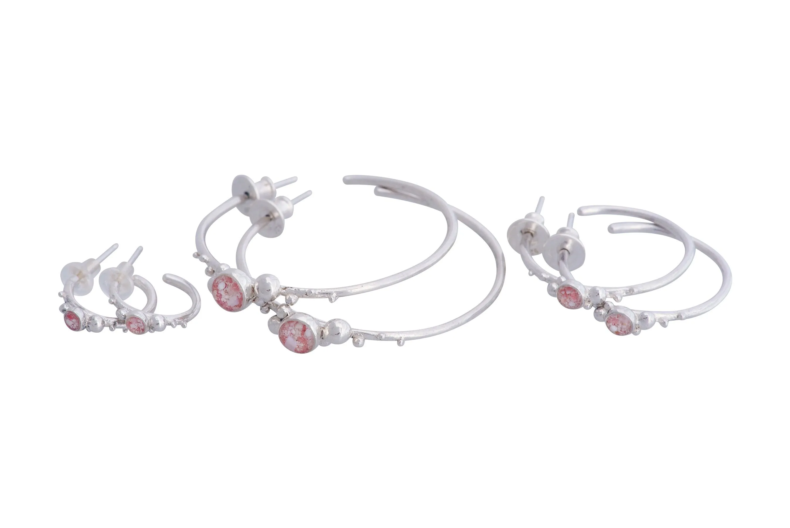 Coral Caviar ~ Medium Hoop Earrings