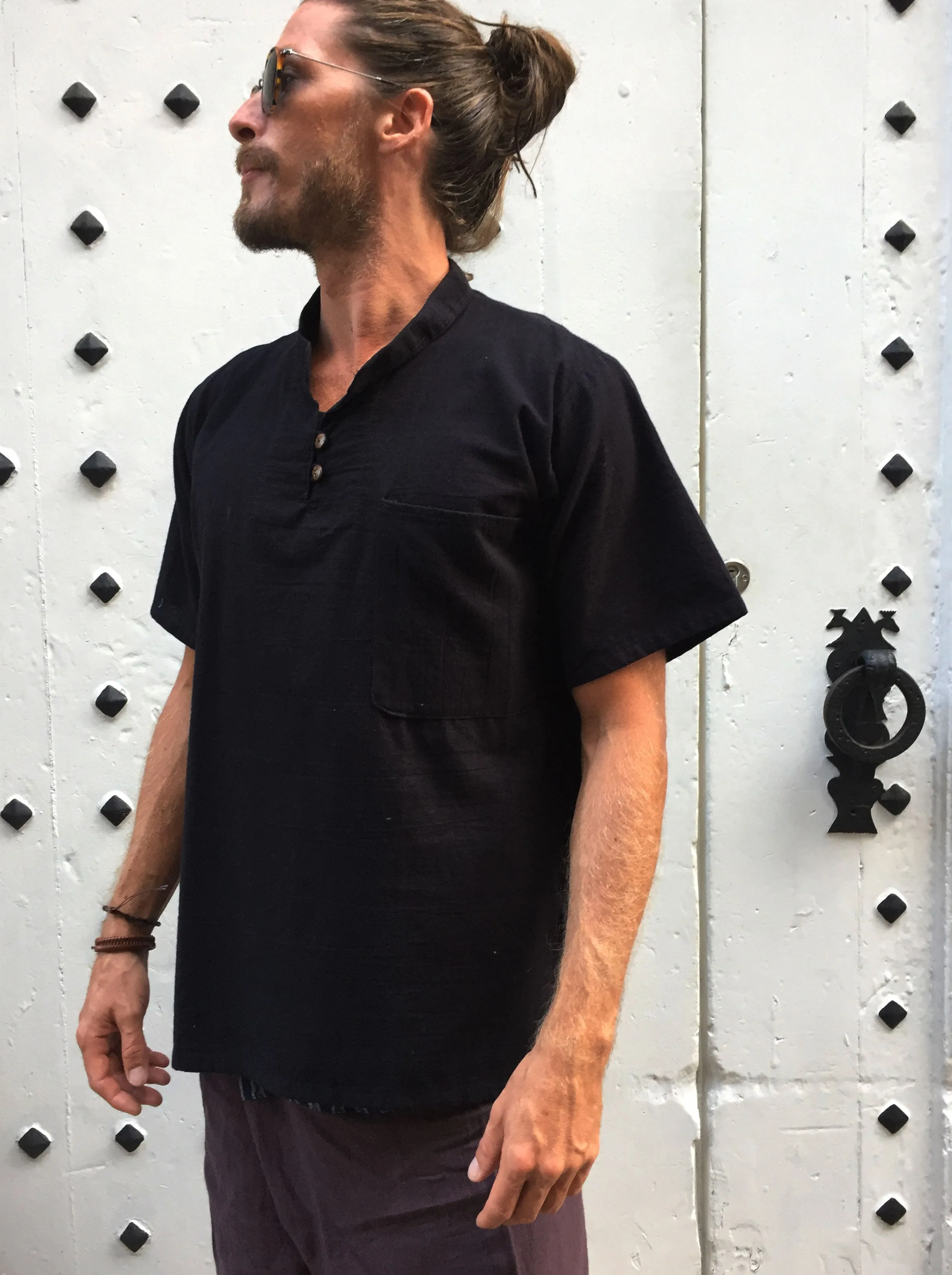 Cotton Shirt with Coconut Buttons