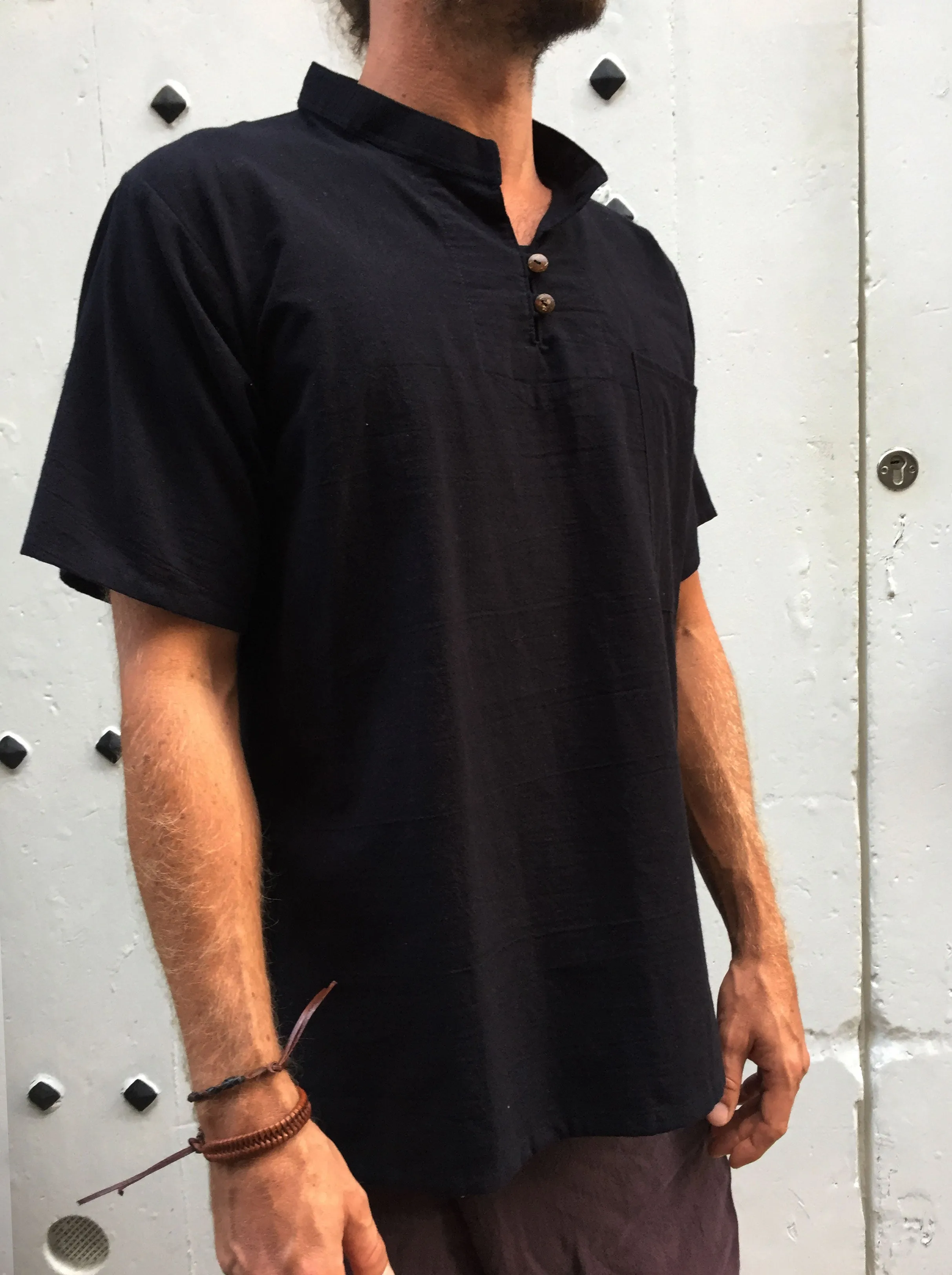 Cotton Shirt with Coconut Buttons