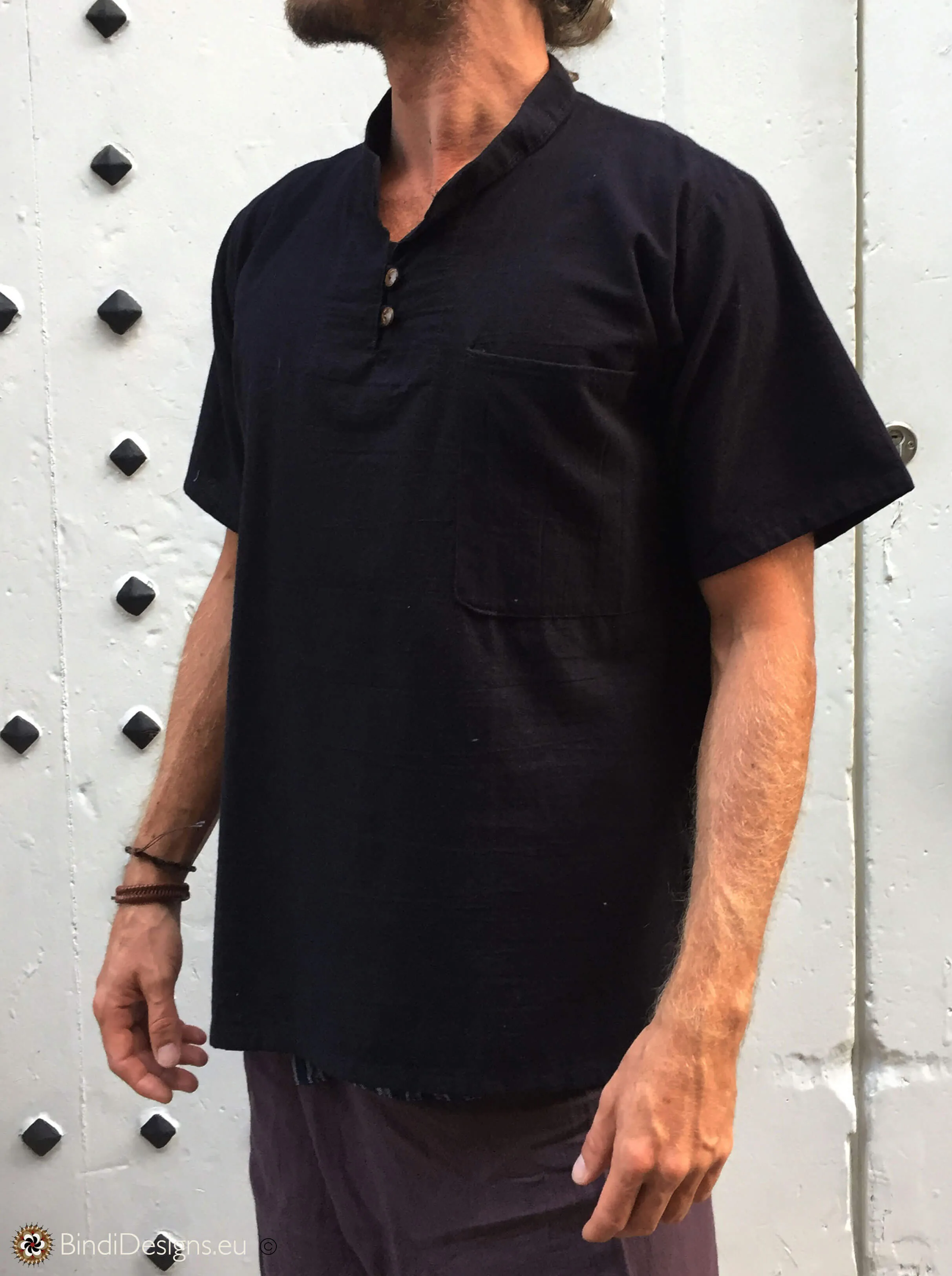 Cotton Shirt with Coconut Buttons