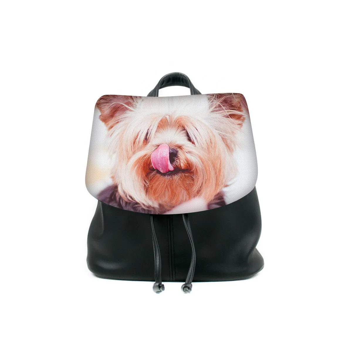 Custom Photo Eco Canvas Vegan Drawstring Backpack (Multicolored)