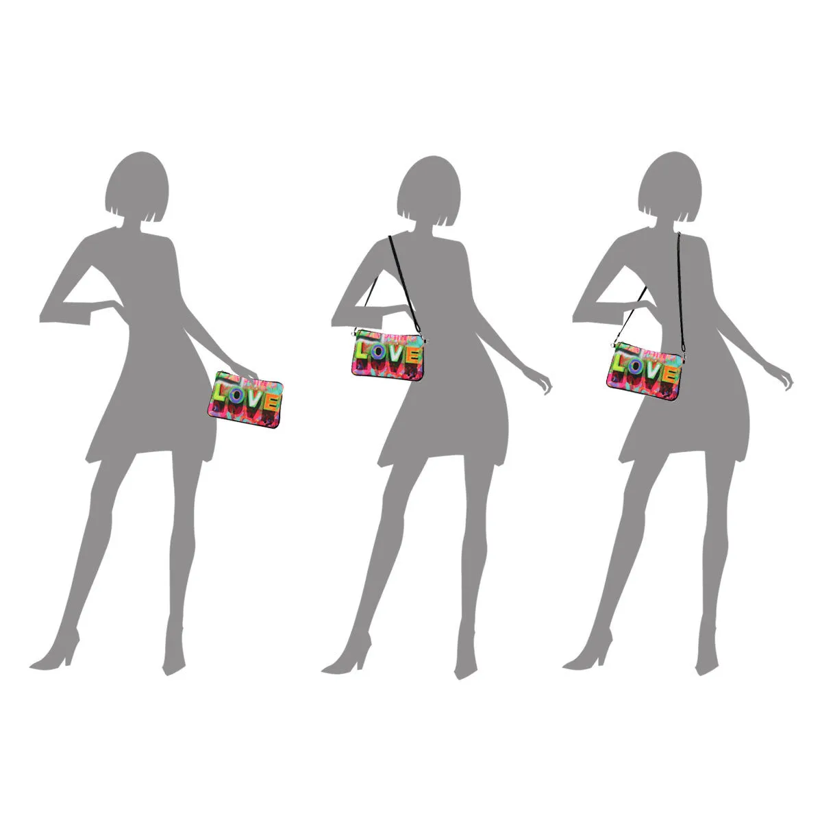 Custom Photo Vegan Clutch/Crossbody Bag (Multicolored)