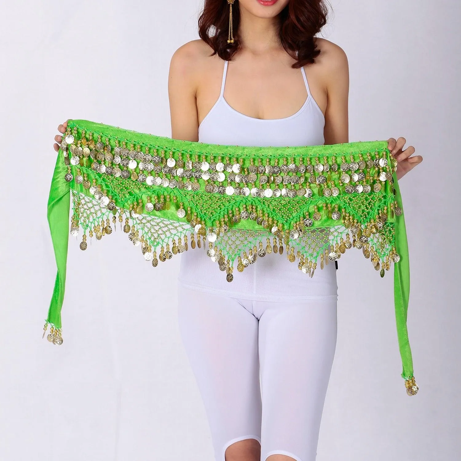 Dancewear Clothing Triangle Hip Scarf Colorful Rhinestone Adjustable Belly Dance