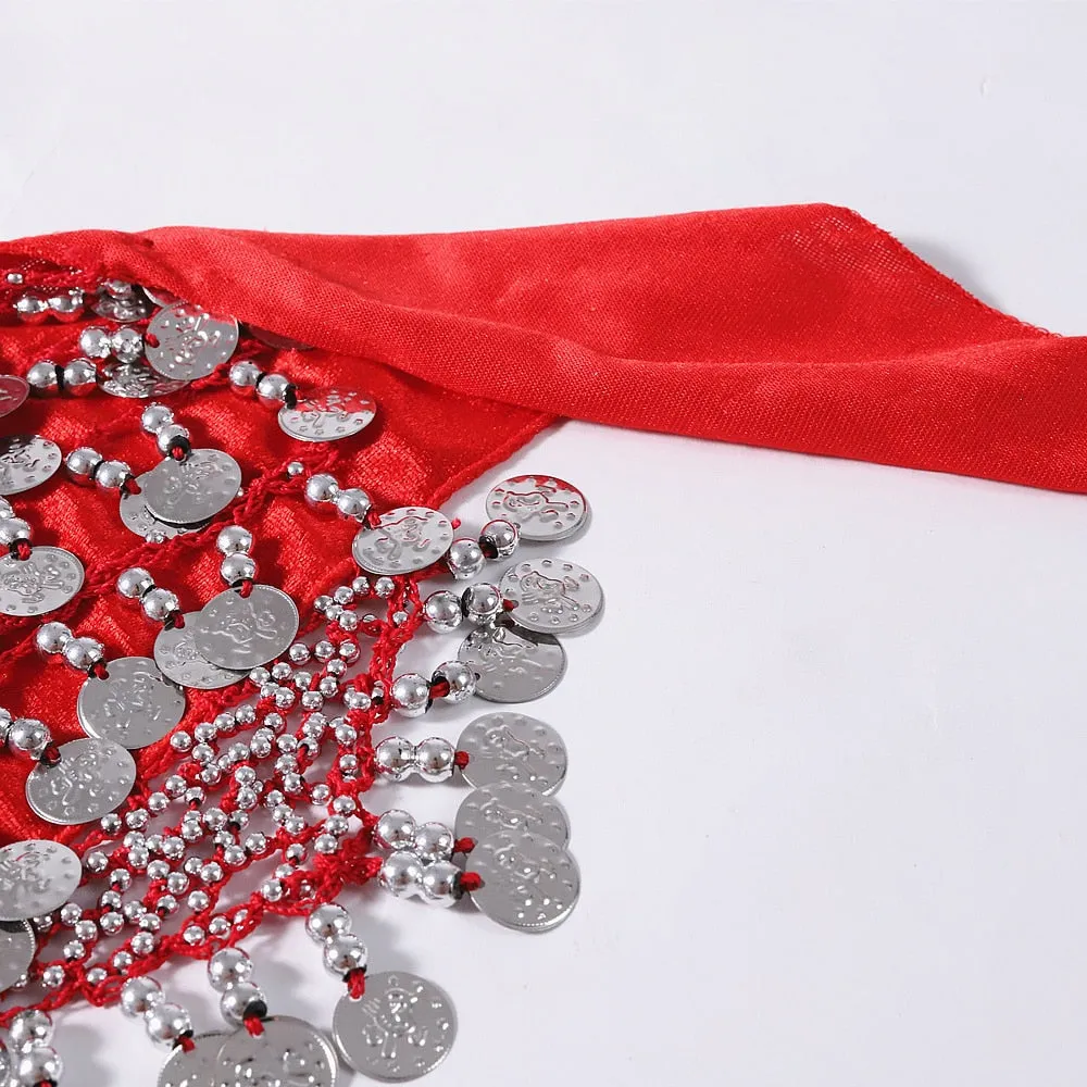 Dancewear Clothing Triangle Hip Scarf Colorful Rhinestone Adjustable Belly Dance