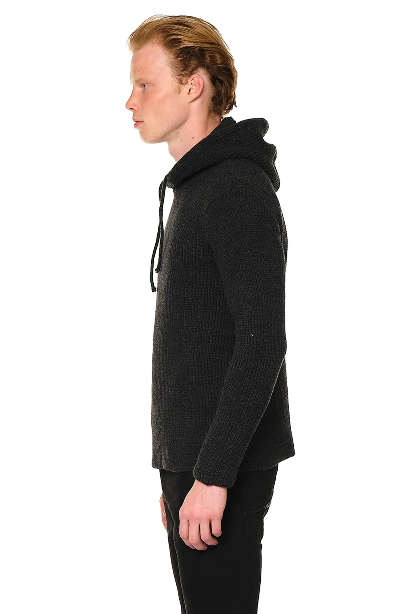 Drawstring Hooded Sweater - Anthracite