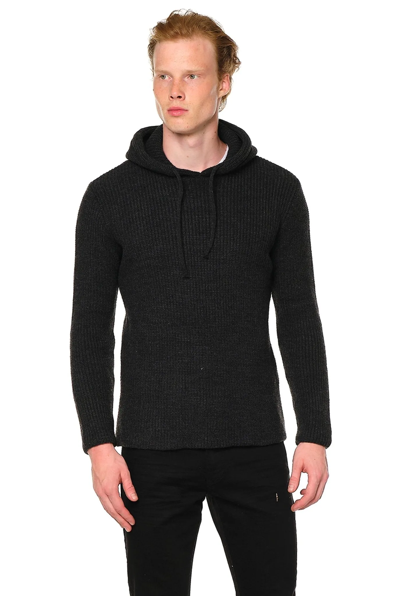 Drawstring Hooded Sweater - Anthracite