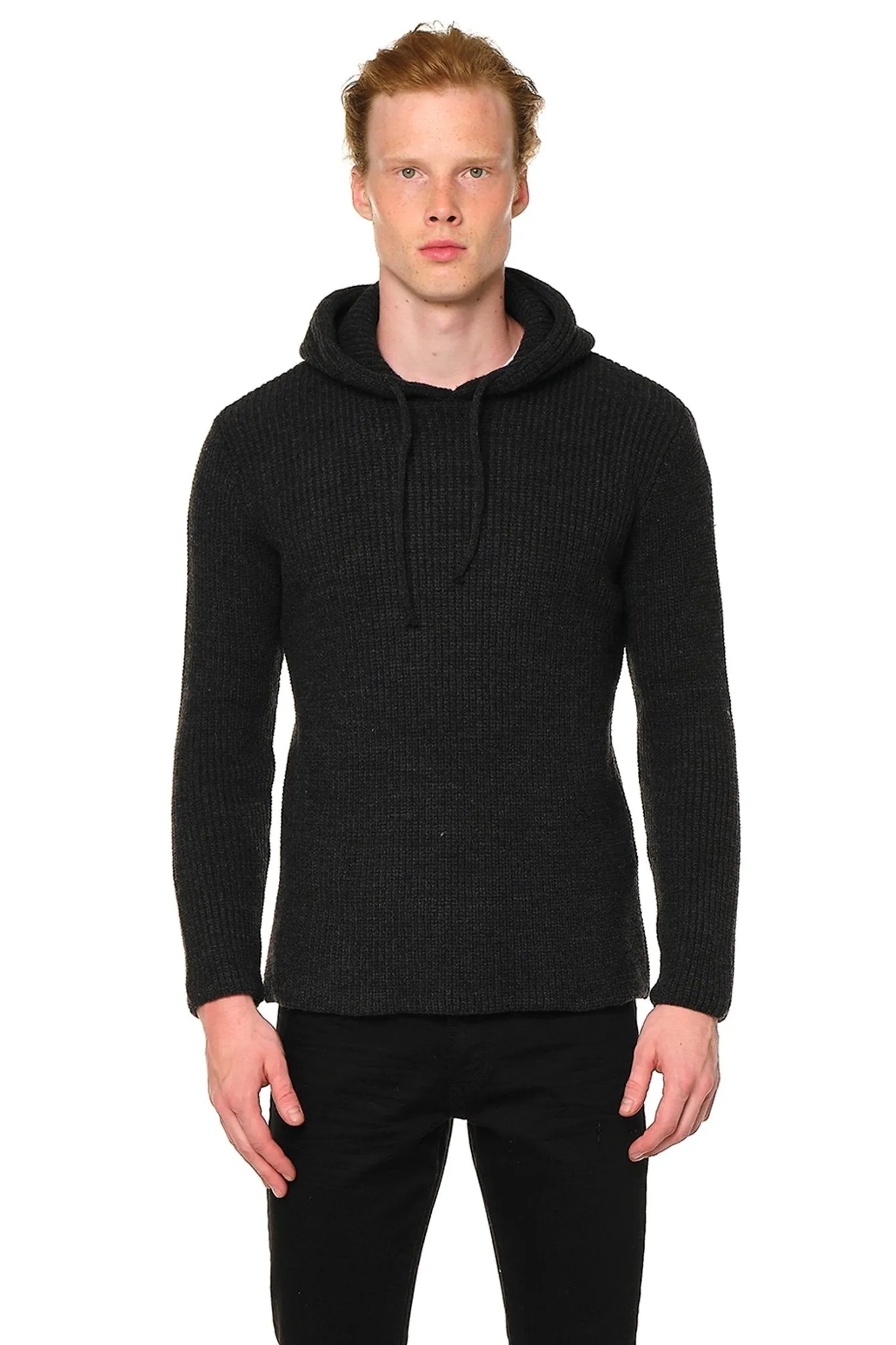 Drawstring Hooded Sweater - Anthracite