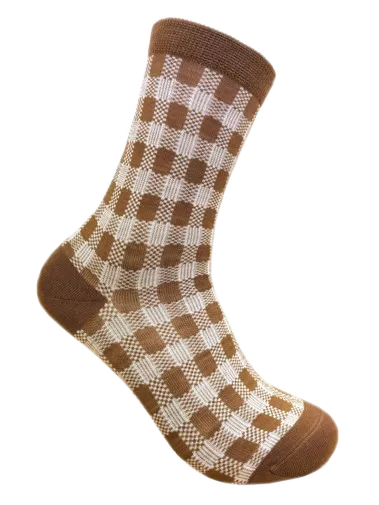 Ds - Ladies Merino Crew Gingham