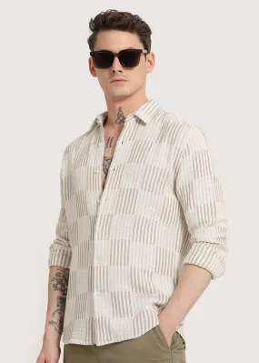 Dusty Brown Checker Textured Shirt Dusty Brown Checker Textured Shirt