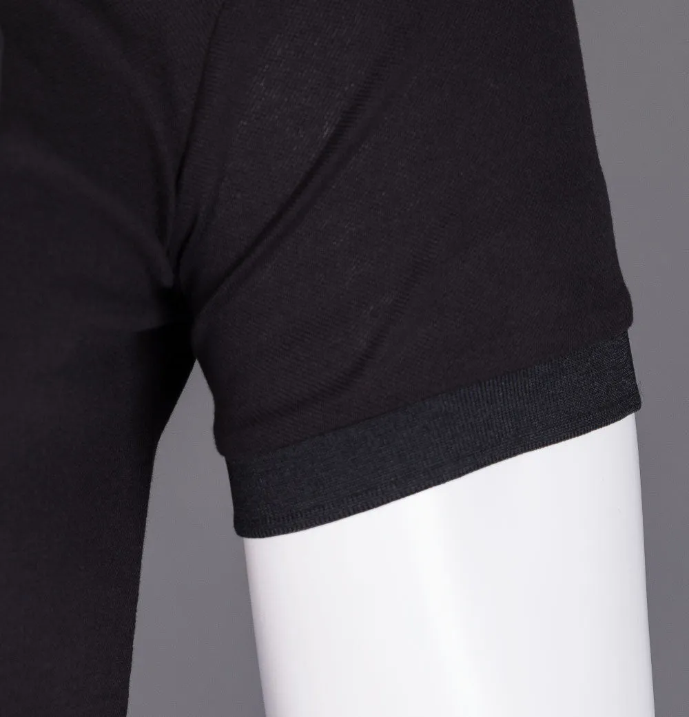 EA7 Gold Logo Pique Polo Shirt Black