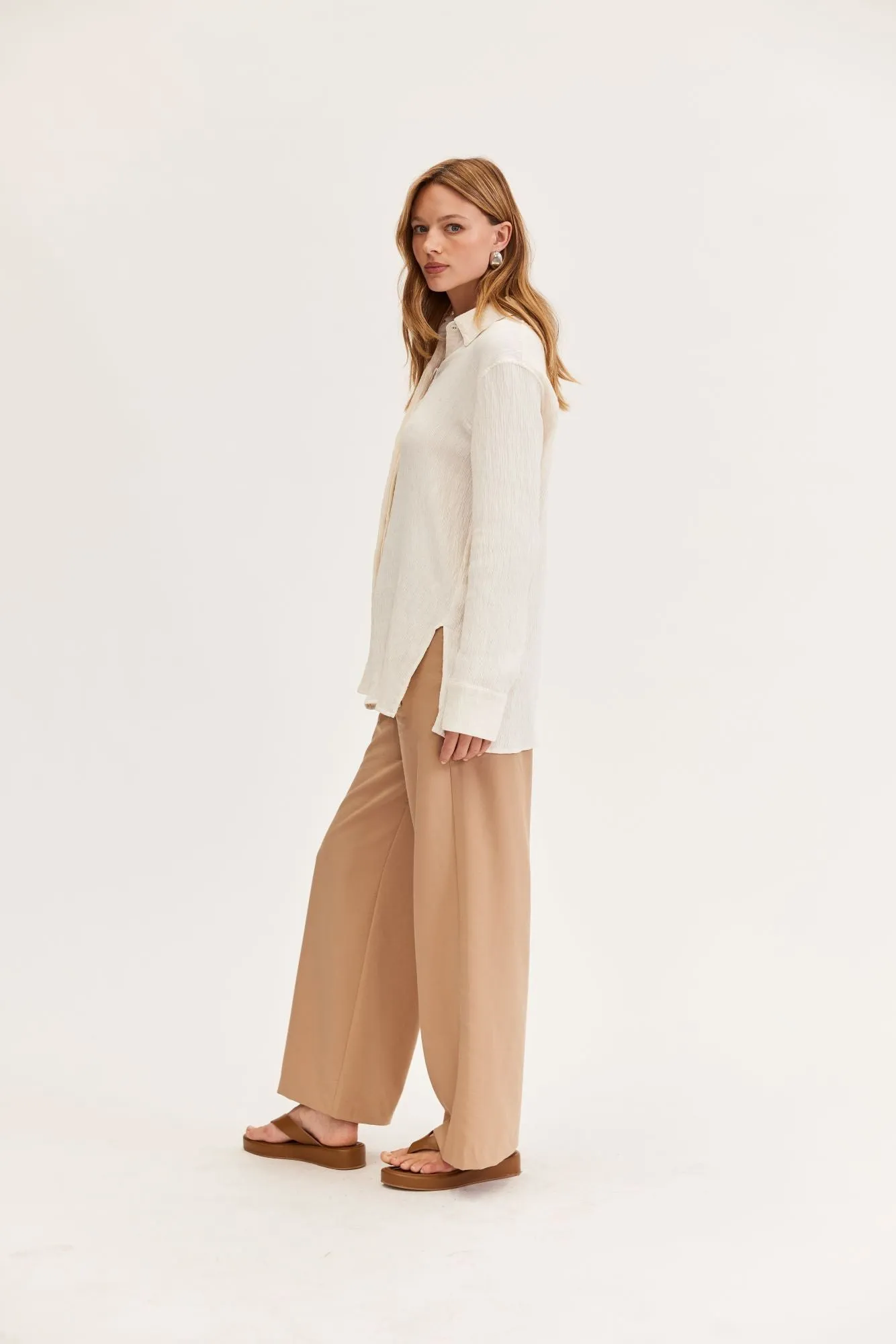 Elena Textured Shirt | Cream