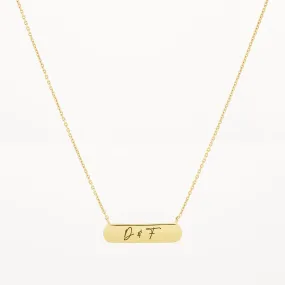 Engravable Horizontal Bar Necklace in Gold Engravable Horizontal Bar Necklace in Gold
