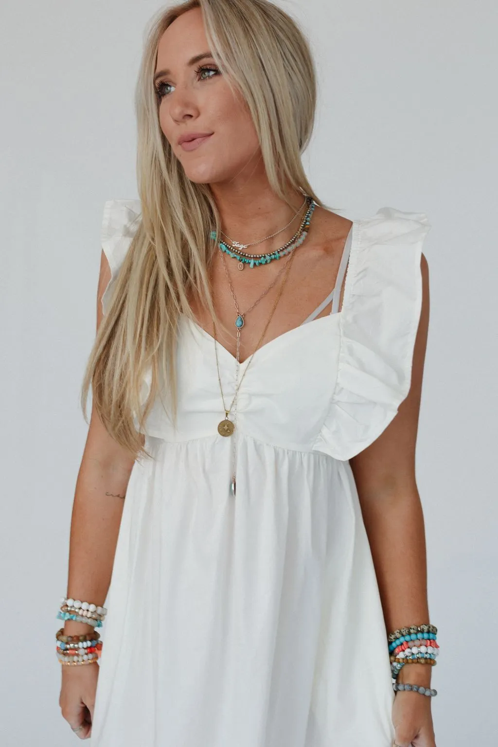 Erin Tiered Maxi Dress - White