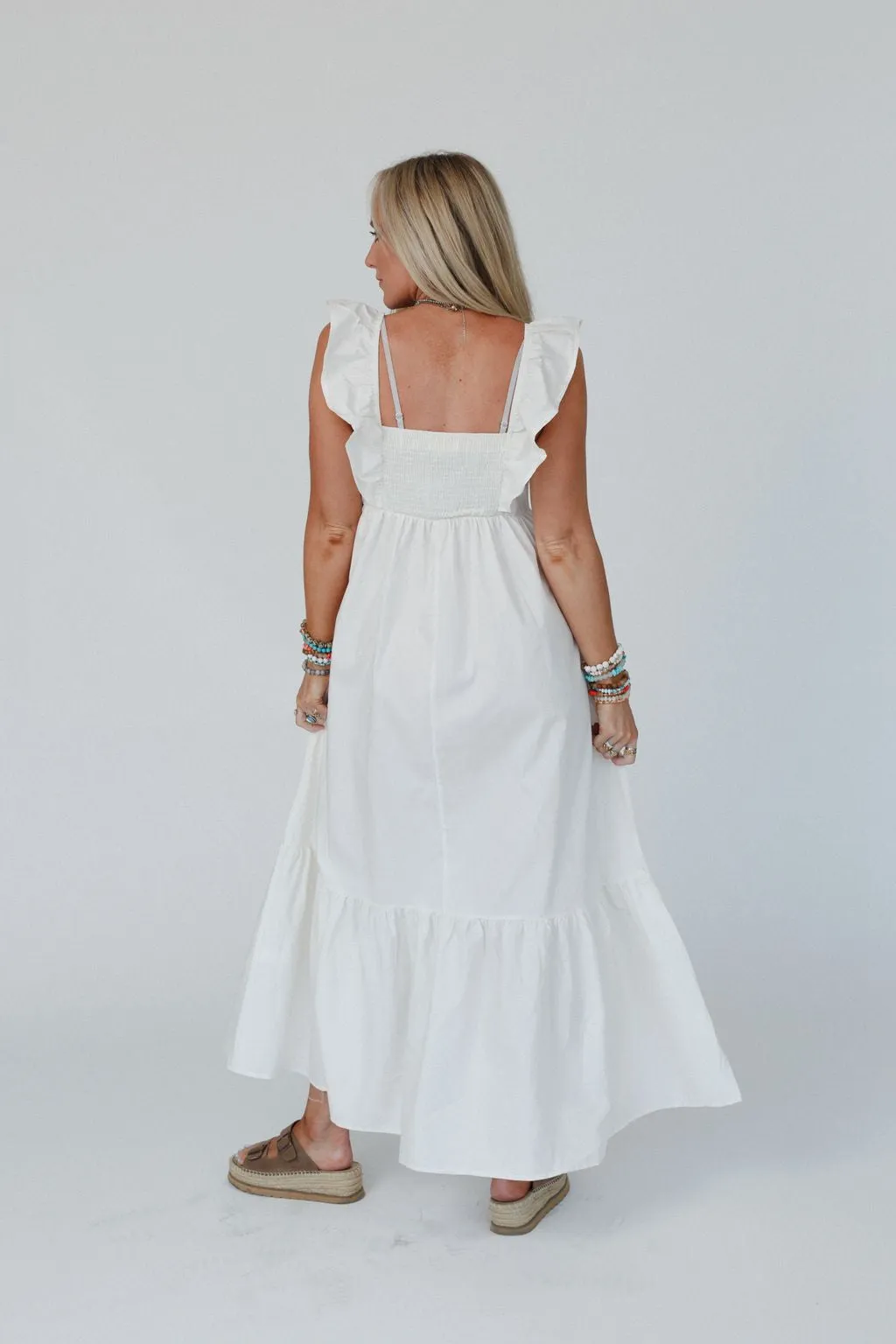 Erin Tiered Maxi Dress - White