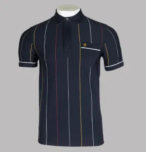 Farah Barras Striped Polo Shirt True Navy Farah Barras Striped Polo Shirt True Navy