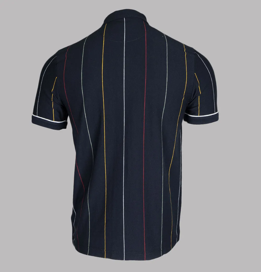 Farah Barras Striped Polo Shirt True Navy
