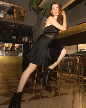 Feel It Still Lace Trim Mini Dress - Black Feel It Still Lace Trim Mini Dress - Black