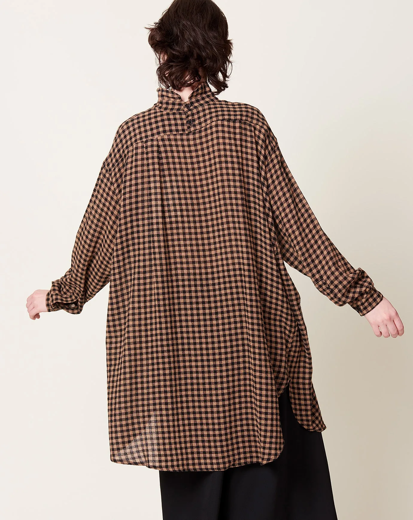 Flip Shirt in Beige & Black Checks