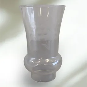 Floral Etched Glass Lamp Shade Floral Etched Glass Lamp Shade